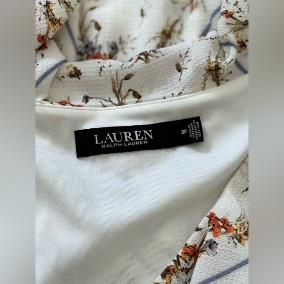 Lauren x Ralph Lauren | Petite Floral Crepe Midi Dress - Size 6P - Picture 9 of 10